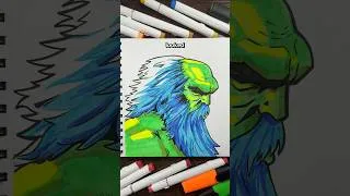 Thumbnail: Drawing with ONLY Highlighters?? #artchallenge #shorts