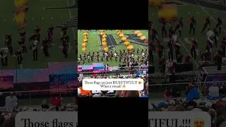 Thumbnail: Those flags are just BEAUTIFUL!! What a visual!!! 🔥🔥🔥 # colorguard #band #marchingband