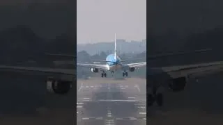 Thumbnail: KLM B737 bounces  twice before going around #shorts #TOGA