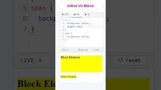 Thumbnail: Block Vs Inline Element in HTML #coding #website #htmltutorial