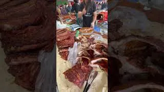 Thumbnail: Roasted ribs and roasted pork, Cantonese cuisine, China food market #chinamarket #streetfood