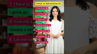 Thumbnail: School English Vs Real American English 🇺🇸 #LearnEnglish #AmericanSlang #Shorts