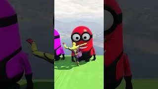 Thumbnail: GTA 5 Funny/Crazy Ragdolls | Red Spiderman VS Green Minion VS Red Minion Ep5  #gta5 #shorts