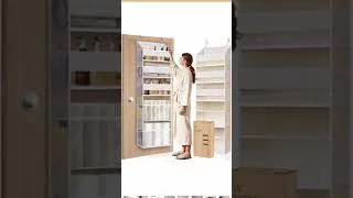 Thumbnail: 5-Tier Over the Door Organizer with 10 Mesh Side Pocket, 44 lbs Hanging Closet Storage, Clear Window