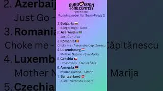Thumbnail: Running order for Semi Finals 2 | Eurovision 2026 #esc #eurovision