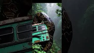 Thumbnail: Discover Giant Snake Slithers Into Abandoned Bus! #snake #venomouscreatures #giantanimal #shorts