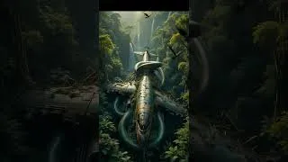 Thumbnail: Giant Snake Found Wrapped Around Abandoned Airplane in the Jungle! #shorts #trending #snake #wild