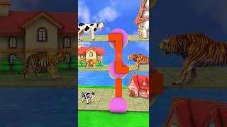 Thumbnail: Choose the right path to help cow and tiger go home safely #shorts #tiger #cow