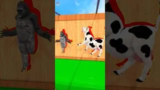 Thumbnail: Impossible Shape Challenge with Cow Gorilla + Lion Tiger + Dinosaur Elephant #shorts #funny