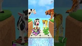 Thumbnail: Money Vs Knowledge? Help Cartoon Cow vs Tiger What Do you Choose? #Shorts #Cartoon #Viral #funny