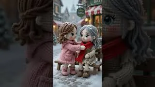 Thumbnail: girl knits warm scarf  #ai #animation #trending #crochet