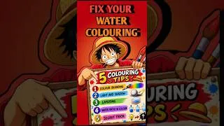 Thumbnail: WATER COLOURING TIPS FOR BEGINNERS 🎨✨ #art #shorts #luffy #onepiece