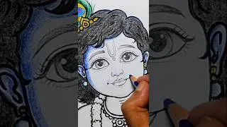 Thumbnail: Krishna ji drawing and colour ✨ 🌿 #foryou #trending #viral