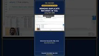 Thumbnail: Removing duplicate rows in SQL #shorts #sqldelete#sql #interview #independenceday #sqltutorial