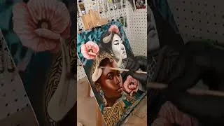 Thumbnail: The joy of painting. Started the happy little horns #oilpainting #thejoyofpainting