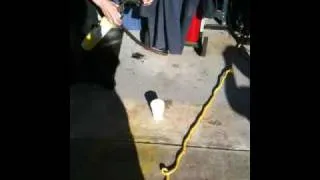 Thumbnail: Liquid oxygen accelerates styrofoam cup combustion
