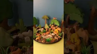 Thumbnail: Wooden Animal Safari Small World Tray Diorama #diorama #kineticsand #animalfigures