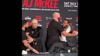 Thumbnail: AJ McKee Steals Patricio Pitbulls Belt At Bellator Press Conference