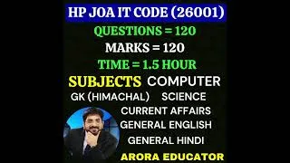 Thumbnail: JOA IT 2026 Notification | #aroraeducator #joaitcomputer #joait #hprca #notification #computer