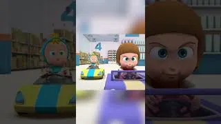 Thumbnail: Babies Race Cars In Supermarket 🏎️ who will win? 🥇 ARPO the Robot SHORTS | #shorts #arpo #robots