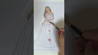Thumbnail: Coloring Cute Girls Dresses #drawing #pencilsketch #art #الرسوم #girldrawing