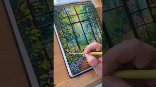 Thumbnail: ✨Painted with gouache - a cozy escape 🍀❤️🌈  #relaxing #painting #gouachepainting
