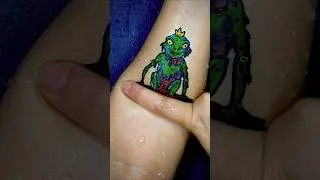 Thumbnail: Swamp Monster Tattoo floatingpen art sticker | Artfull Answers #shorts #tattoo #art