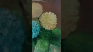 Thumbnail: Lovely HYDRANGEA On Canvas by Wided 🌹 #youtubeshort_#oilpainting_#arts_#shorts