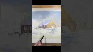 Thumbnail: Easy Watercolor Winter Scene  #aquarelle #winter #watercolorpainting