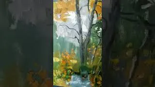 Thumbnail: Autumn Painting Nature Landscape Original Art Impressionism by Natalya Savenkova