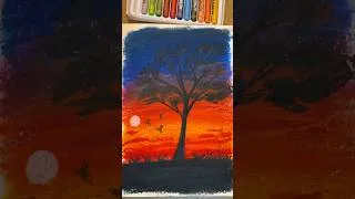 Thumbnail: Easy sunset oil pastel ✨
