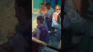 Thumbnail: “Cadaqués. Summer Cafe”. Oil on canvas, June 2026