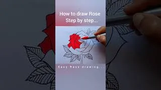 Thumbnail: How to draw Rose step by step| Easy Rose flower drawing#shorts#shortvideo#youtubeshorts#drawingrose