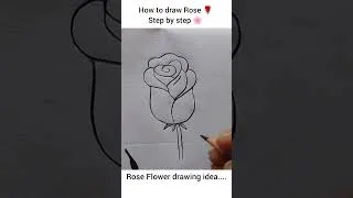 Thumbnail: How to draw Rose step by step| Easy Rose flower drawing#shorts#shortvideo#youtubeshorts#drawingrose