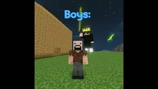 Thumbnail: Girls vs Boys in Minecraft 💀 #minecraft #shorts #meme