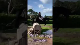 Thumbnail: We all have that ONE XC jump we dont love… Mine? Jumping into water! 😬What’s yours? 👇#eventing