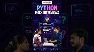 Thumbnail: Python Mock Interview | Is Python Interpreted? | Is Python Dynamically Typed? | Ashok IT