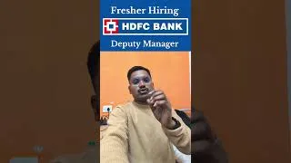 Thumbnail: HDFC BANK FRESHER JOB 2026 | Deputy Manager Post fresher | Bank Job Direct Join #shorts #hdfc #short