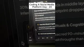 Thumbnail: [DAY-23] Coding A Productive Social Media #python #tech #startup #coding #systemdesign #programming