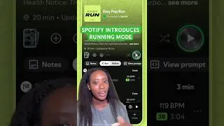 Thumbnail: Spotify Introduces Running Mode. I’m training for a half this October and it’s such a cool feature