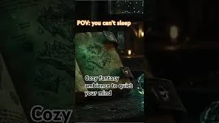 Thumbnail: ASMR cozy fantasy forest ambience sounds. Tap related video for 1 hour full video 🌙