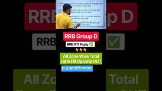 Thumbnail: Railway Group D All Zone Wise Total Form Fill Up | Expected CUT-OFF
