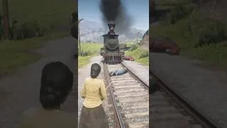 Thumbnail: A Horse and a Girl Are Trapped on the Tracks… Will the Train Arrive Too Soon? RDR2 #shorts #gaming