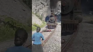 Thumbnail: A Brave Rescue Unfolds in RDR2 After She’s Left on the Train Tracks #shorts #gaming