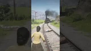 Thumbnail: Train Meets a Giant Snake While a Rescue Is Seconds Away! RDR2 #shorts #gaming