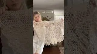 Thumbnail: my finnished filet crochet angel🪽 #crochet #coquette #diy