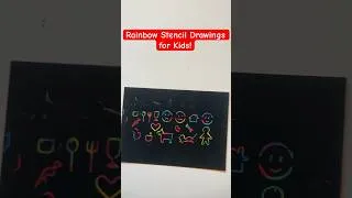 Thumbnail: Rainbow Stencil Drawings Kids will love #shorts #kidscraft