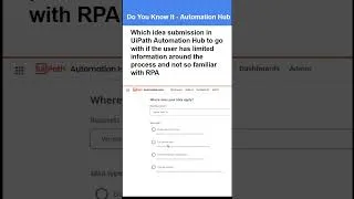 Thumbnail: UiPath Automation Hub Employee Driven Idea #shorts