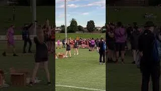 Thumbnail: GWS Giants AFLW players singing club song after win over Gold Coast Suns in round 10, 2022.
