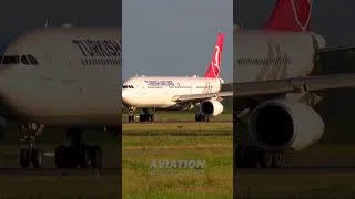Thumbnail: TURKISH A330 GOLDEN HOUR DEPARTURE out of AMS #shorts